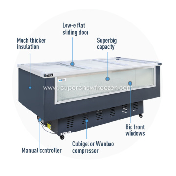 Fast Freezing Seafood Showcase Display Chest Freezer